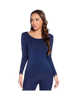 Mcilia Women's Ultrathin Modal Round Neck Long Sleeve Thermal Top/Shirt