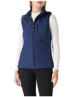 Outdoor Ventures Women's Hooded Lightweight Softshell Vest, Windproof Fleece Lined Sleeveless Jacket for Golf Running Travel