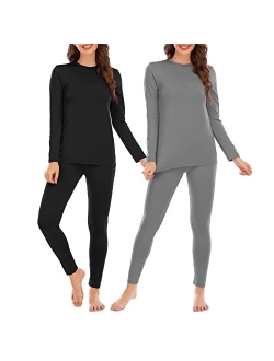 Century Star Thermal Underwear for Women Long Johns Set with Fleece Lined Base Layer Soft Thermal Set Winter Clothes