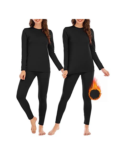 Century Star Thermal Underwear for Women Long Johns Set with Fleece Lined Base Layer Soft Thermal Set Winter Clothes