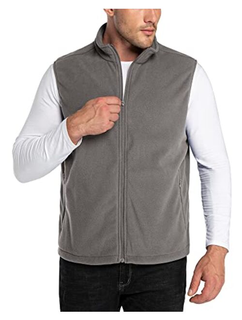 Outdoor Ventures Men's Full-Zip Polar Fleece Vest Outerwear Lightweight Warm Casual Sleeveless Jacket for Fall & Winter