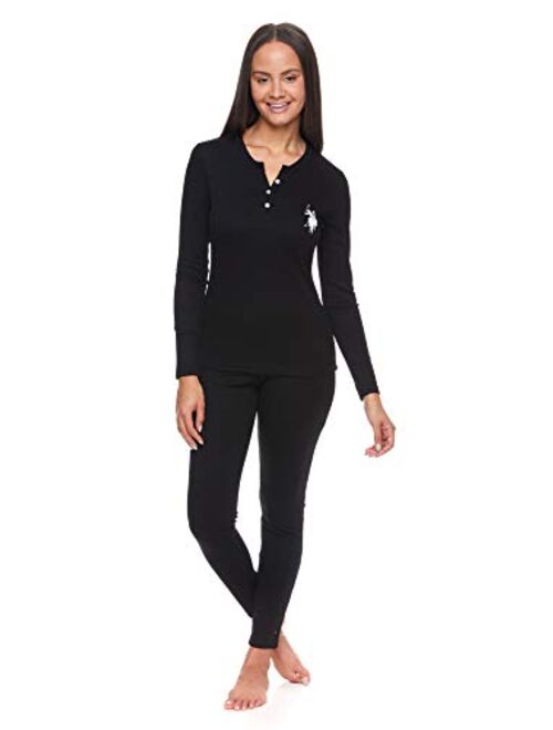 U.S. Polo Assn. Womens Thermal Underwear Set Thermal Shirts and Thermal Leggings for Women