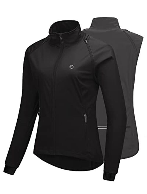 Outdoor Ventures Women's Full Zip Running Cycling Jacket Waterproof Windproof Reflective Removable Sleeves Athletic Vest