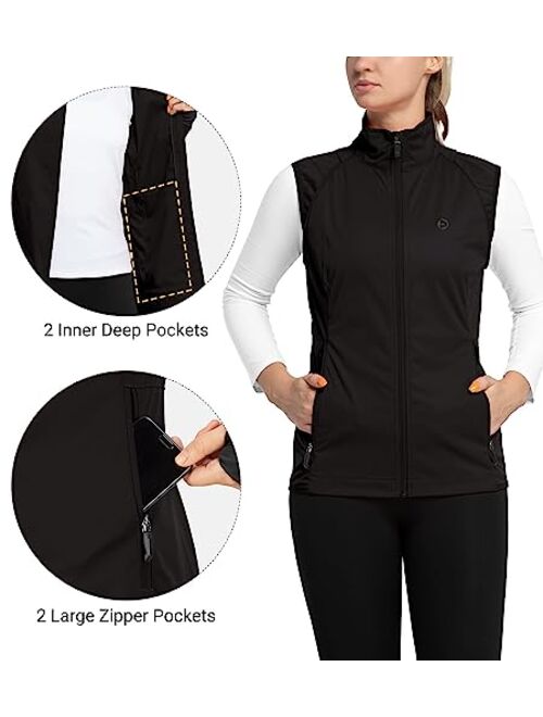 Outdoor Ventures Women's Full Zip Running Cycling Jacket Waterproof Windproof Reflective Removable Sleeves Athletic Vest