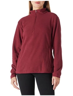 Outdoor Ventures Women's Loose Fit 1/4 Quarter Zip Soft Lightweight Polar Fleece Pullover Jacket with Zipper Pocket