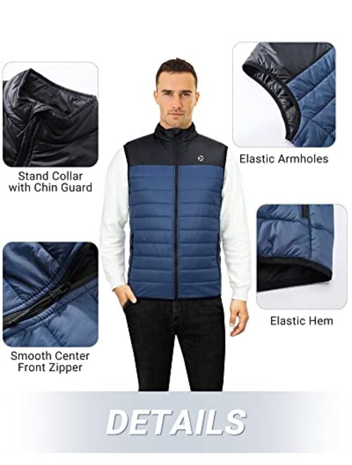 Outdoor Ventures Men's Lightweight Puffer Vest Outerwear, Warm Sleeveless Packable Winter Jacket for Hiking Travel Running