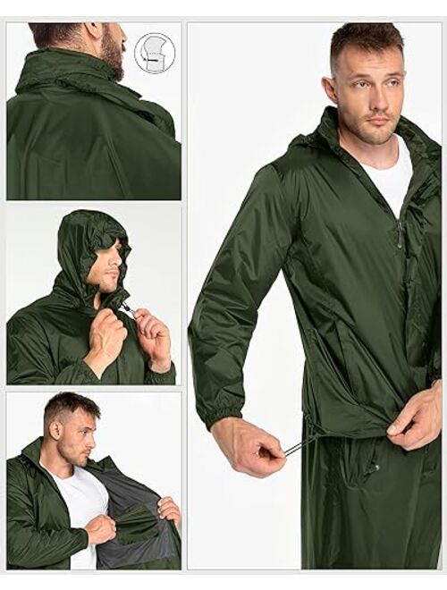 Outdoor Ventures Men's Rain Suit Waterproof Breathable Rain Gear Golf Rain Suits for Male Rain Jackets and Pants