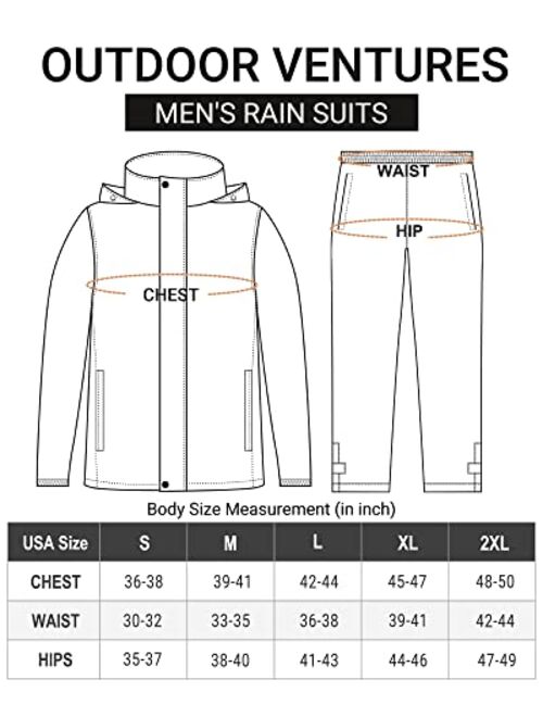 Outdoor Ventures Men's Rain Suit Waterproof Breathable Rain Gear Golf Rain Suits for Male Rain Jackets and Pants