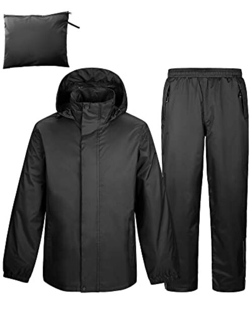 Outdoor Ventures Men's Rain Suit Waterproof Breathable Rain Gear Golf Rain Suits for Male Rain Jackets and Pants