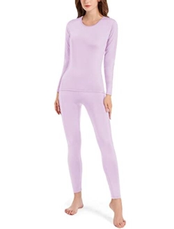 Mrignt Women's Thermal Underwear Set, Soft Polyester Fleece Lined Base Layer Long Johns Top & Bottom