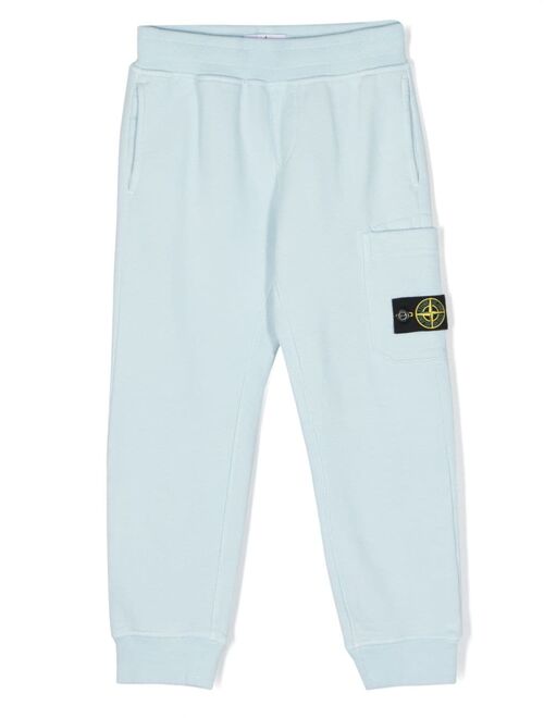 Stone Island Junior Compass-badge cotton track pants