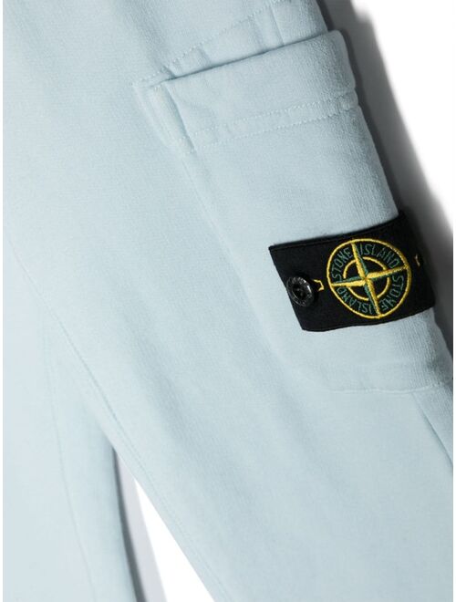 Stone Island Junior Compass-badge cotton track pants