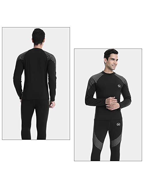 MEETWEE Thermal Underwear for Men, Fleece Lined Base Layer Set Cold Weather Ski Gear Top & Long Johns for Skiing Motorcycle