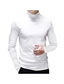 Angbater Men's Fashion Mock Turtleneck T-Shirts Long Sleeve Pullover Sweater Basic Designed Undershirt Slim Fit Top