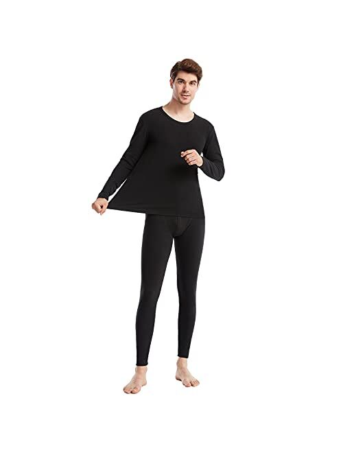 Fomolom Mens Thermal Underwear Set Winter Base Layer Top & Bottom Ultra Soft Long Johns Pant Sets