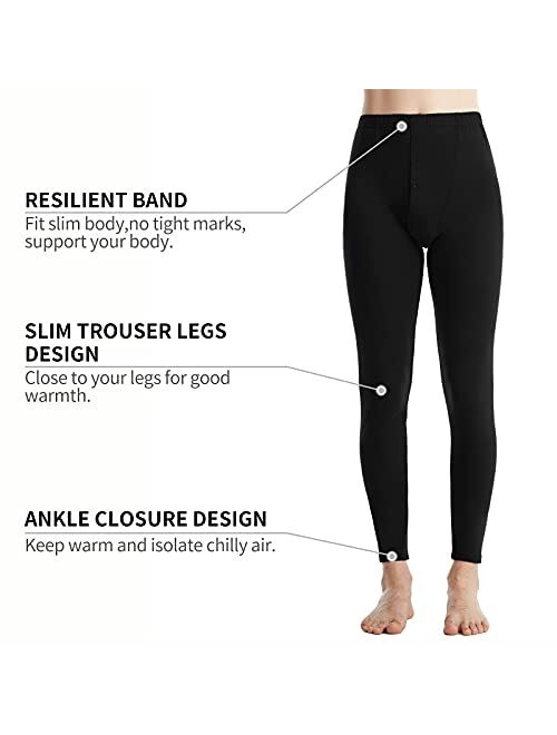 Fomolom Mens Thermal Underwear Set Winter Base Layer Top & Bottom Ultra Soft Long Johns Pant Sets