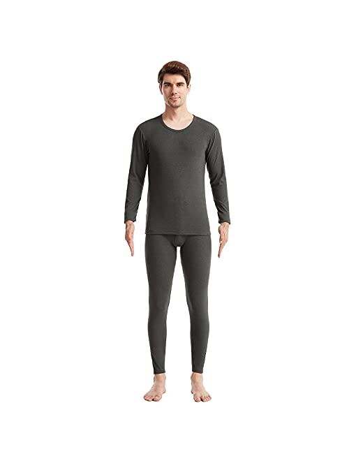 Fomolom Mens Thermal Underwear Set Winter Base Layer Top & Bottom Ultra Soft Long Johns Pant Sets