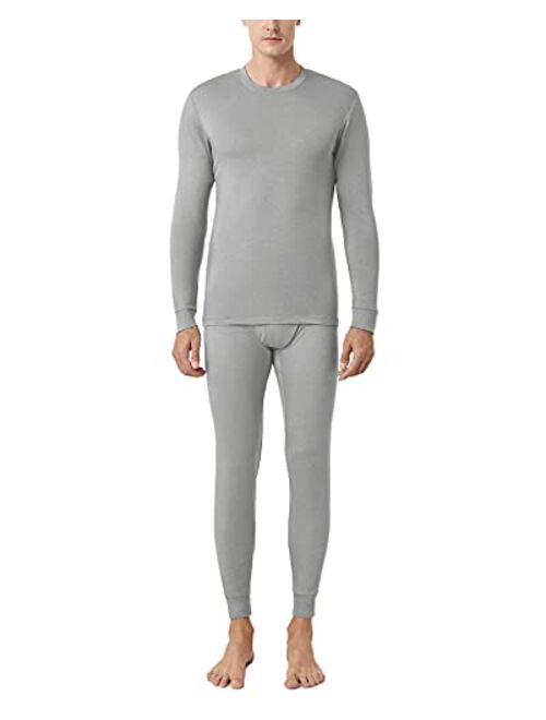 LAPASA Men's Thermal Underwear Set, Long Johns Heat Generation Base Layer, Crew Top&Bottom Set (M66/M86/M89)