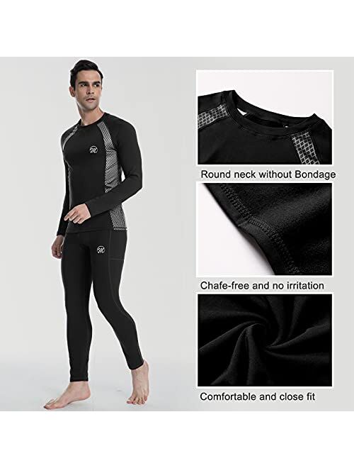 MEETWEE Thermal Shirts for Men, Long Sleeve Fleece Lined Base Layer Cold Weather Winter Warm Compression Tops Skiing Running