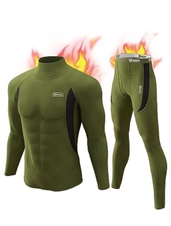 CL convallaria Mens Thermal Underwear Set with Fly, Long Johns Base Layer Winter Hunting Gear Sport Top and Bottom XS-4XL