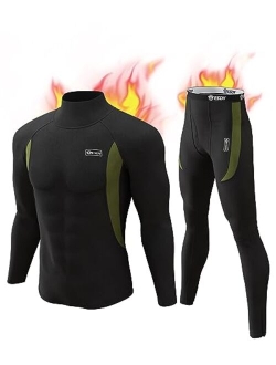 CL convallaria Mens Thermal Underwear Set with Fly, Long Johns Base Layer Winter Hunting Gear Sport Top and Bottom XS-4XL