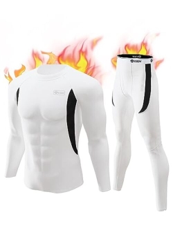 CL convallaria Mens Thermal Underwear Set with Fly, Long Johns Base Layer Winter Hunting Gear Sport Top and Bottom XS-4XL