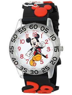 Mickey Mouse Kids' Plastic Time Teacher Analog Quartz 3D Strap Watch