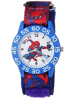 Spider-Man Kids' Plastic Time Teacher Analog Quartz Nylon Strap Watch