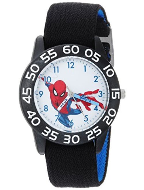 Marvel Spider-Man Kids' Plastic Time Teacher Analog Quartz Nylon Strap Watch