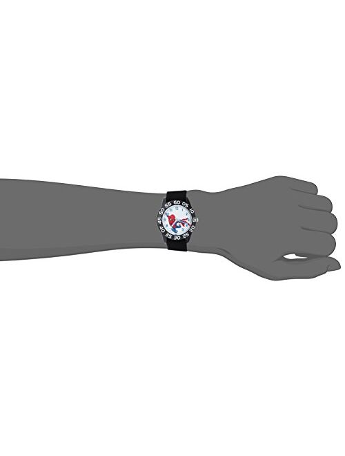 Marvel Spider-Man Kids' Plastic Time Teacher Analog Quartz Nylon Strap Watch