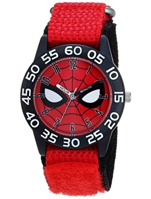 Marvel Spider-Man Kids' Plastic Time Teacher Analog Quartz Nylon Strap Watch