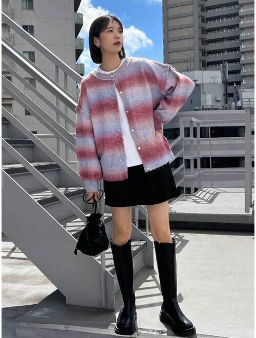 FRIFUL Ombre Drop Shoulder Cardigan