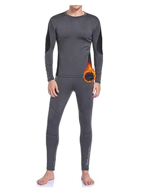 WEERTI Thermal Underwear for Men Long Johns with Fleece Lined Sport Base layer Hunting Gear in Cold Weather Winter