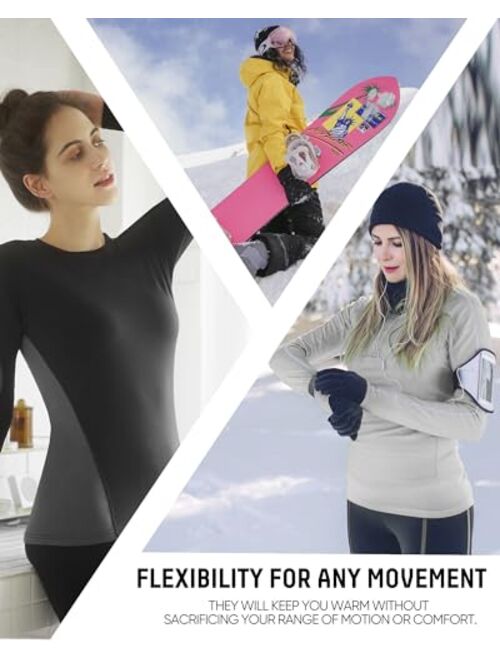 WEERTI Thermal Underwear for Women Long Johns with Fleece Lined Sport Long Underwear Winter Cold Weather