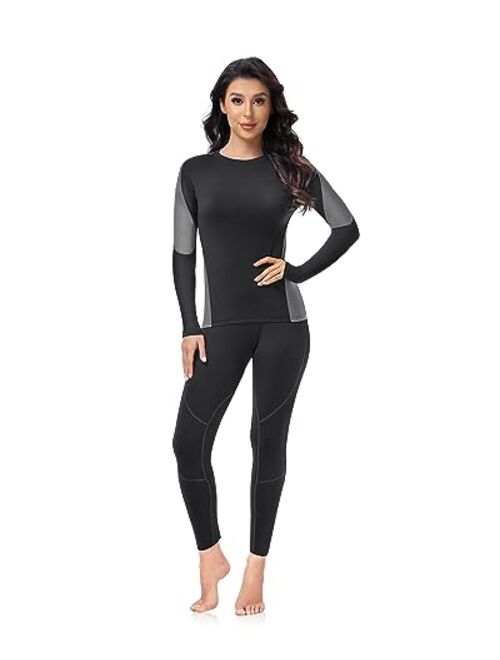 WEERTI Thermal Underwear for Women Long Johns with Fleece Lined Sport Long Underwear Winter Cold Weather