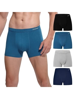 Men's Seamless Boxer Briefs Breathable Underwear Moisture-Wicking Trunks 4-Pack