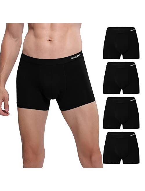 INNERSY Men's Seamless Boxer Briefs Breathable Underwear Moisture-Wicking Trunks 4-Pack