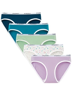 Girls Cotton Bikini Underwear for Teens Soft Stretchy Hipster Panties 5 Pack