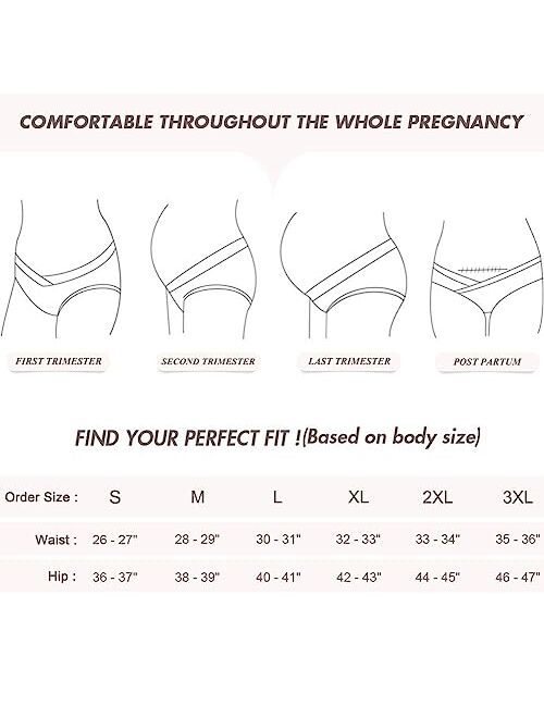 INNERSY Women's Maternity Panties Cotton Plus Size Pregnancy Underwear Multipack