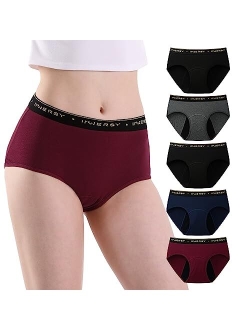 Women's Cotton Period Underwear Washable Menstrual Briefs Postpartum Panties 5-Pack