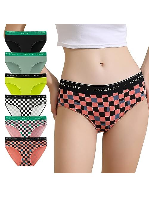 INNERSY Women's Cheeky Hipster Panties Bikini Back Coverage Underwear 6-Pack