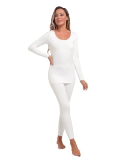 Lightweight Thermal Underwear Set for Women Fleece Lined Base Layer Cold Weather