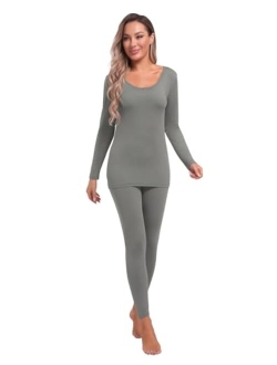 Lightweight Thermal Underwear Set for Women Fleece Lined Base Layer Cold Weather