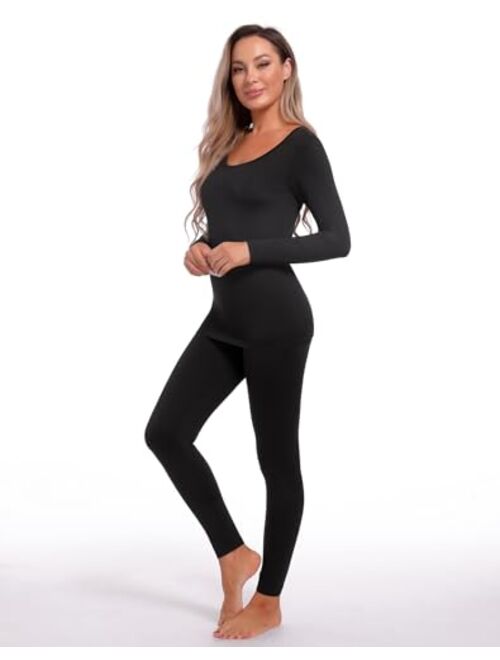 INNERSY Lightweight Thermal Underwear Set for Women Fleece Lined Base Layer Cold Weather