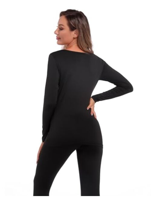 INNERSY Lightweight Thermal Underwear Set for Women Fleece Lined Base Layer Cold Weather