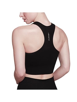 Sports Bra for Women Padded Mid-Impact Racerback Workout Bras Wirefree Yoga Tops