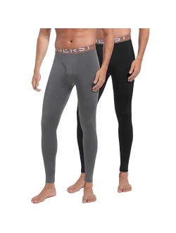 Mens Thermal Underwear Lightweight Long Base Layer Bottoms 2 Packs