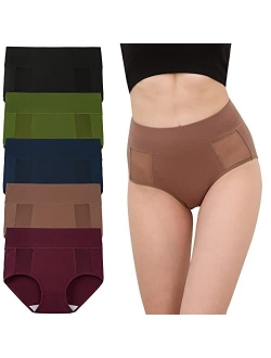 Women's Retro Cotton Underwear Comfy High-waisted Briefs 5-Pack