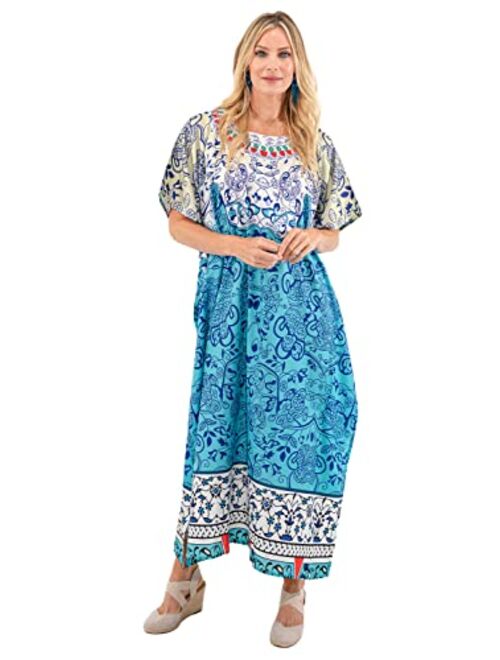 Miss Lavish London Women Kaftans Dresses, S-3XL, Regular to Plus Size