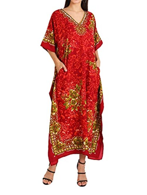 Miss Lavish London Women Kaftans Dresses, S-3XL, Regular to Plus Size